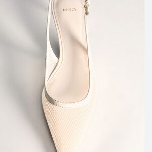 Mango Women's Cream Slingback Shoes